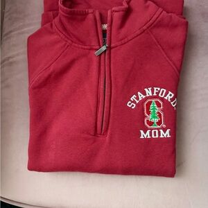 Stanford Mom Red Quarter-Zip Sweatshirt